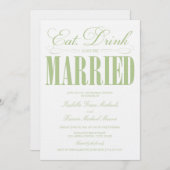 Sage食べ、Drink & Be 結婚した |リハーサルディナー 招待状 (正面/裏面)