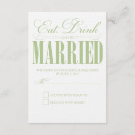 Sage食べ、Drink & Be 結婚した |応答カード 出欠カード