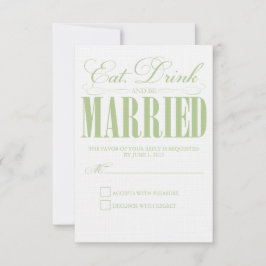 Sage食べ、Drink & Be 結婚した |応答カード 出欠カード