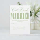 Sage食べ、Drink & Be 結婚した |応答カード 出欠カード (スタンド正面)