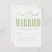 Sage食べ、Drink & Be 結婚した |応答カード 出欠カード (正面/裏面)