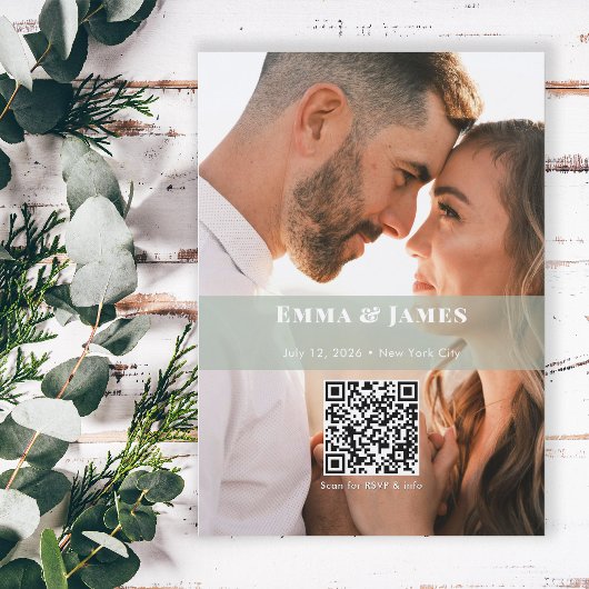 Sage アンパサンド 写真 Save the Date | ウェディング 招待状