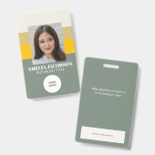 Sage スタイリッシュ Green Employee Photo IDとロゴ バッジ (Front & Back)