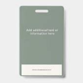 Sage スタイリッシュ Green Employee Photo IDとロゴ バッジ (Back)