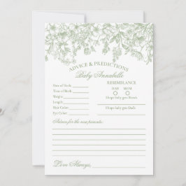  sage チャイナペイント フラワーベビーカード 招待状