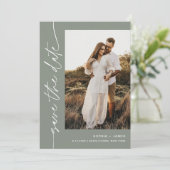 SAGE ボヘミアンスタイルの保存日付QRコード付き 招待状 (スタンド正面)