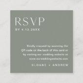 SAGE ボヘミアンスタイルの返信カード、QRコード挿入 エンクロージャーカード (正面)