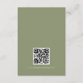 Sage ミニマル Leaf QRコードの結婚詳細 エンクロージャーカード (裏面)
