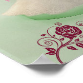  sage ユーカリ ワインレッド フラワー ブライダル ウェルカム  ポスター (角)