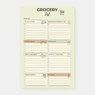 Sage 週間食料品リスト - ポストイット