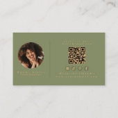 Sage/金ゴールドミニマルQRコードプロフェッショナル写真 名刺 (裏面)