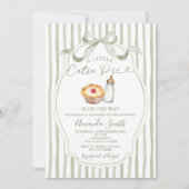 Sage A Little Cutie Pie Gingham Fall Baby Shower 招待状 (正面)