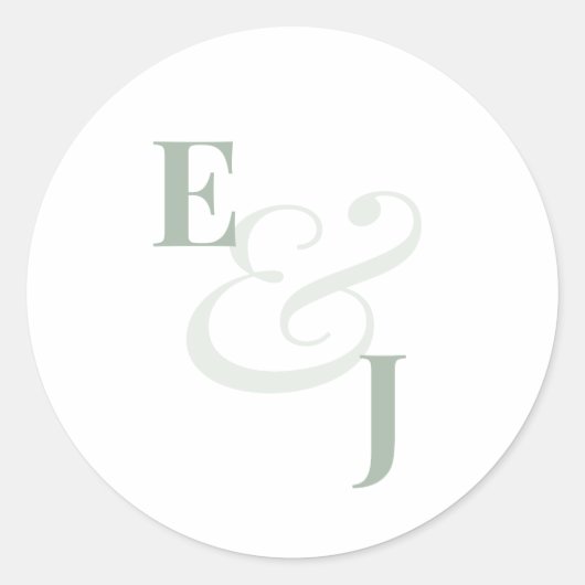 Sage Ampersand ウェディング | 封筒シール ラウンドシール (正面)