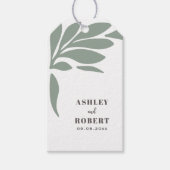 Sage and Blush Tropical Abstract Floral Wedding ギフトタグ (正面)