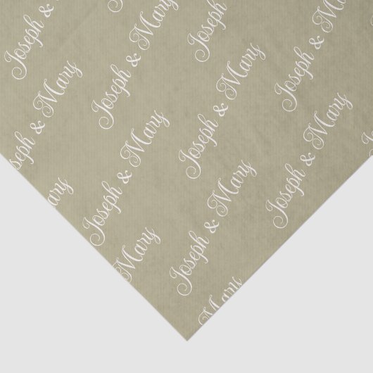 Sage And Ivory Custom White Wedding Tissue Paper 薄葉紙 (詳細)