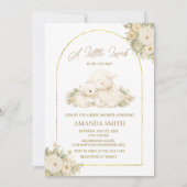 Sage and Ivory Little Lamb Baby Shower Invitation 招待状 (正面)