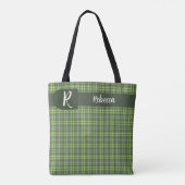 Sage and Olive Plaid トートバッグ (裏面)