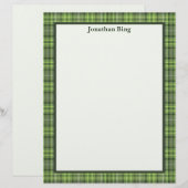 Sage and Olive Plaid Stationery Paper (正面/裏面)