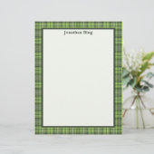 Sage and Olive Plaid Stationery Paper (スタンド正面)