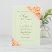 Sage and Pink Floral Wedding Invitation 招待状 (スタンド正面)
