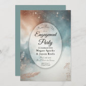  Sage and Terracotta Stardust Skies Engagement  招待状 (正面/裏面)