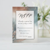 Sage and Terracotta Stardust Skies Wedding 出欠カード (スタンド正面)