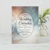 Sage and Terracotta Stardust Skies Wedding 招待状 (スタンド正面)