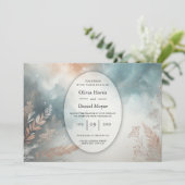 Sage and Terracotta Stardust Skies Wedding 招待状 (スタンド正面)