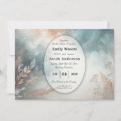 Sage and Terracotta Stardust Skies Wedding 招待状 (正面)