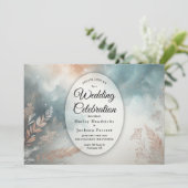 Sage and Terracotta Stardust Skies Wedding 招待状 (スタンド正面)