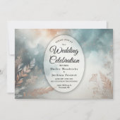 Sage and Terracotta Stardust Skies Wedding 招待状 (正面)