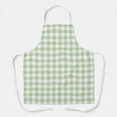 Sage and White Buffalo Plaid Gingham エプロン (正面)