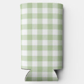 Sage and White Buffalo Plaid Gingham スリム缶クーラー (裏面)