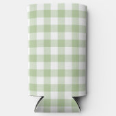 Sage and White Buffalo Plaid Gingham スリム缶クーラー (正面)