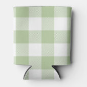 Sage and White Buffalo Plaid Gingham 缶クーラー (正面)