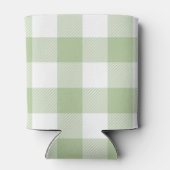 Sage and White Buffalo Plaid Gingham 缶クーラー (裏面)