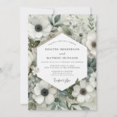 Sage Anemone Bloom Wedding 招待状 (正面)