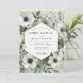 Sage Anemone Bloom Wedding 招待状 (スタンド正面)