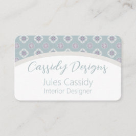 Sage Arch上の対称ピンクの花タイル模様 名刺