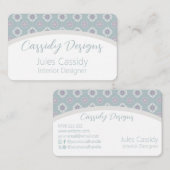 Sage Arch上の対称ピンクの花タイル模様 名刺 (正面/裏面)