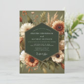 Sage Autumnal Harvest Wedding 招待状 (スタンド正面)