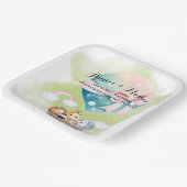 Sage Baby Animals Safariでの性別の表示 ペーパープレート (傾斜あり)