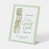 Sage Baby Blocks Please Sign Our Guest Book Sign 台座サイン (正面)