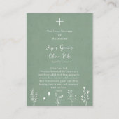 Sage BackgroundのWildflowersの結婚祈りの言葉カード プレイスカード (正面)