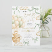 Sage Beige Gender Neutral Baby Shower Invite 招待状 (スタンド正面)