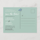 Sage Birdフローラ写真素朴国救日付 案内ポストカード (裏面)