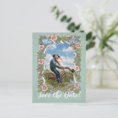 Sage Birdフローラ写真素朴国救日付 案内ポストカード (スタンド正面)