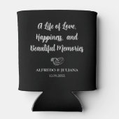 Sage Black Elegant Wedding Cheers to Love Can Cool 缶クーラー (裏面)