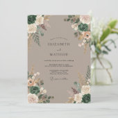 Sage Blossom Rustic Romance Wedding 招待状 (スタンド正面)