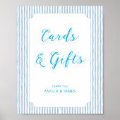Sage Blue Cards and Gifts Wedding Bridal Shower ポスター (正面)